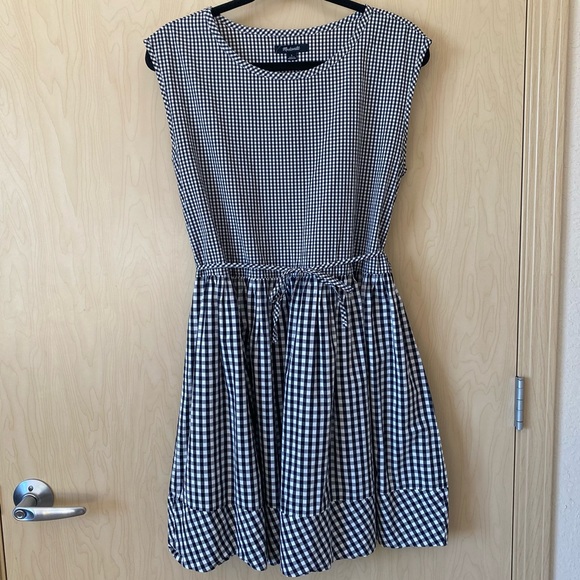 NWT Madewell Gingham Tie Waist Dress - Picture 7 of 7